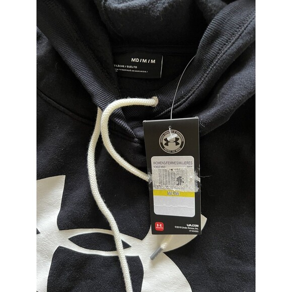 Under Armour Hoodie Womens Black Favorite Fleece Pullover Sweater SZ Medium NEW - Picture 3 of 3